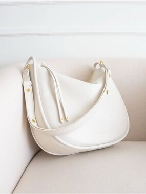 New AALLYN White Leather Shoulder & Crossbody Bag for Women.